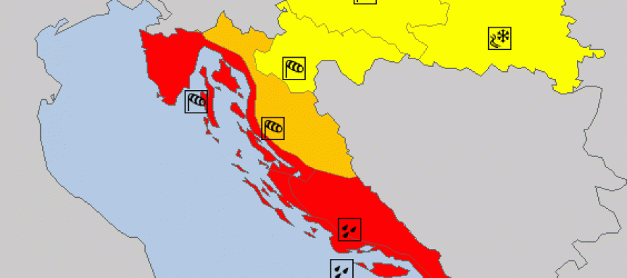 Meteoalarm izdao crveno upozorenje za cijeli Jadran