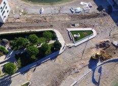 Radovi na trgu don I. Šarića i ulici bana J. Jelačića gledano iz ptičje perspektive