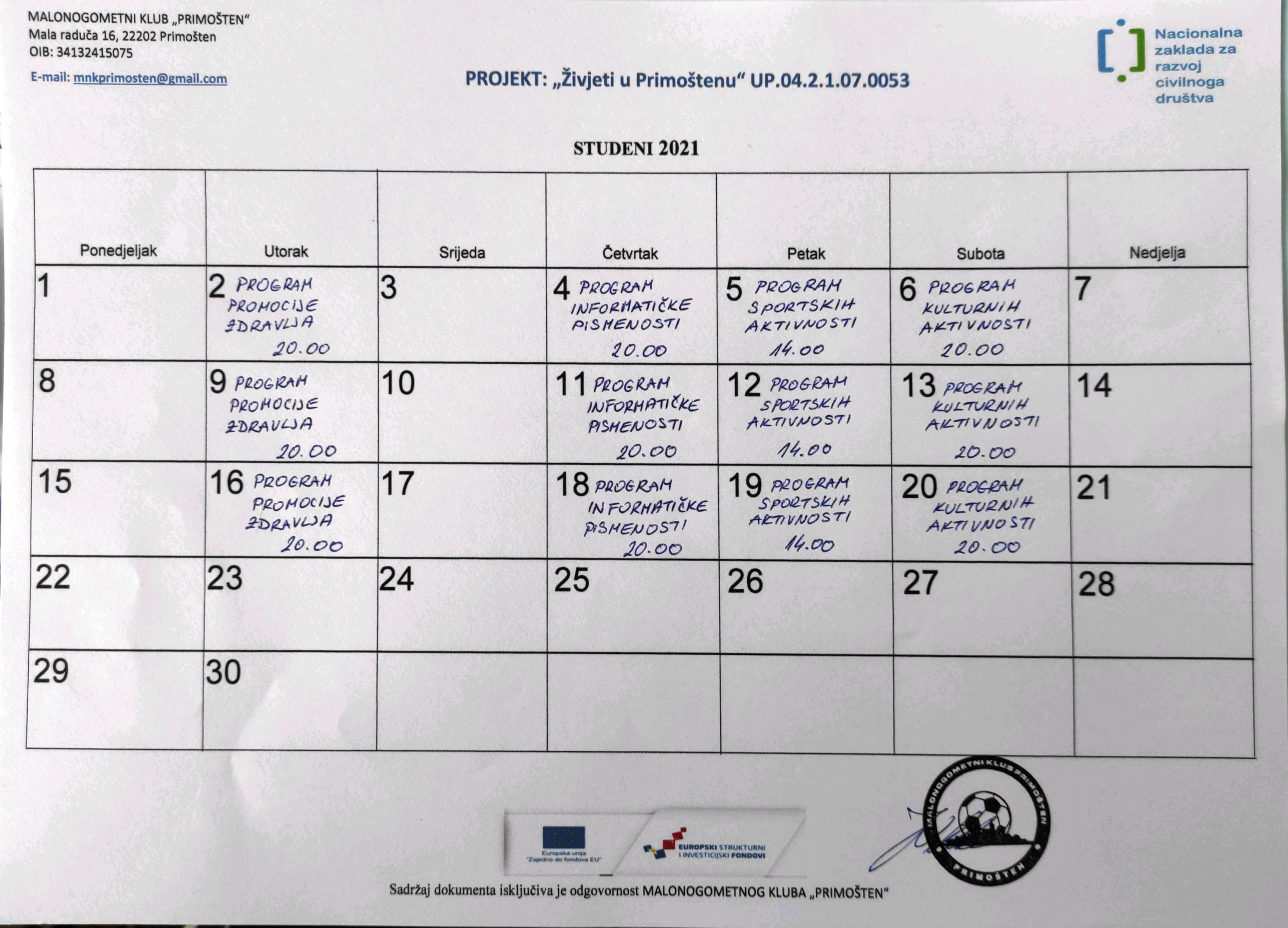 Studeni Živjeti u Primoštenu: Mjesec studeni nam donosi novih 12 predavanja ...