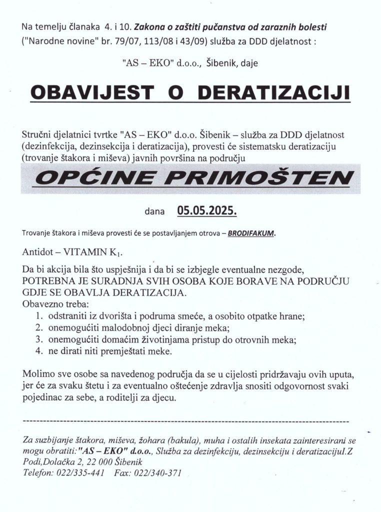 deratizacija primošten